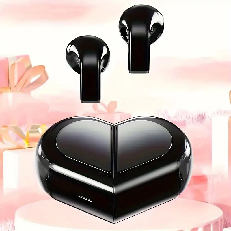 Wireless in-ear headphones with heart-shaped design