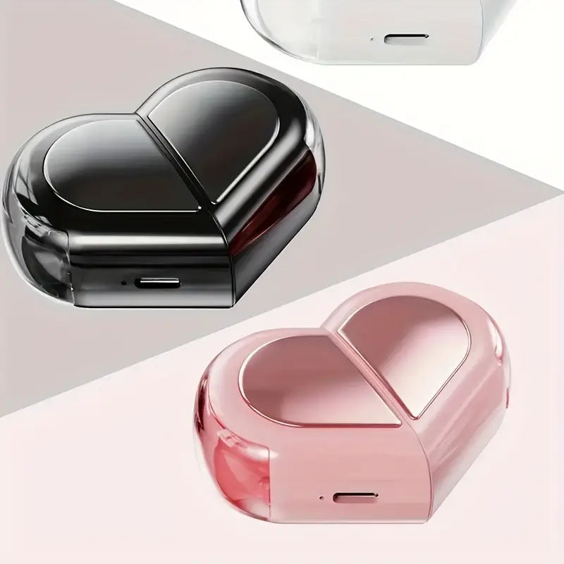 Wireless in-ear headphones with heart-shaped design