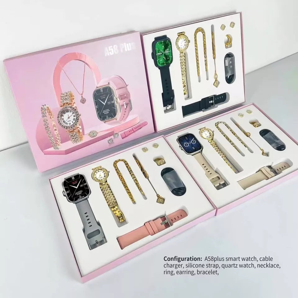 A58 XIAOMI Smart Watch Women’s watch 6 IN 1 With Jewelery set