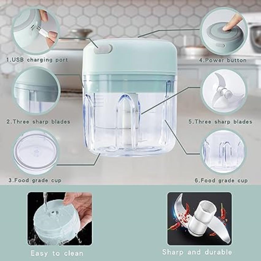 Compact Mini Food Processor Chopper