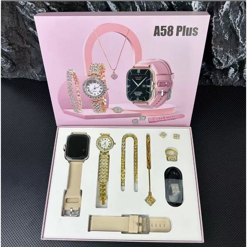 A58 XIAOMI Smart Watch Women’s watch 6 IN 1 With Jewelery set