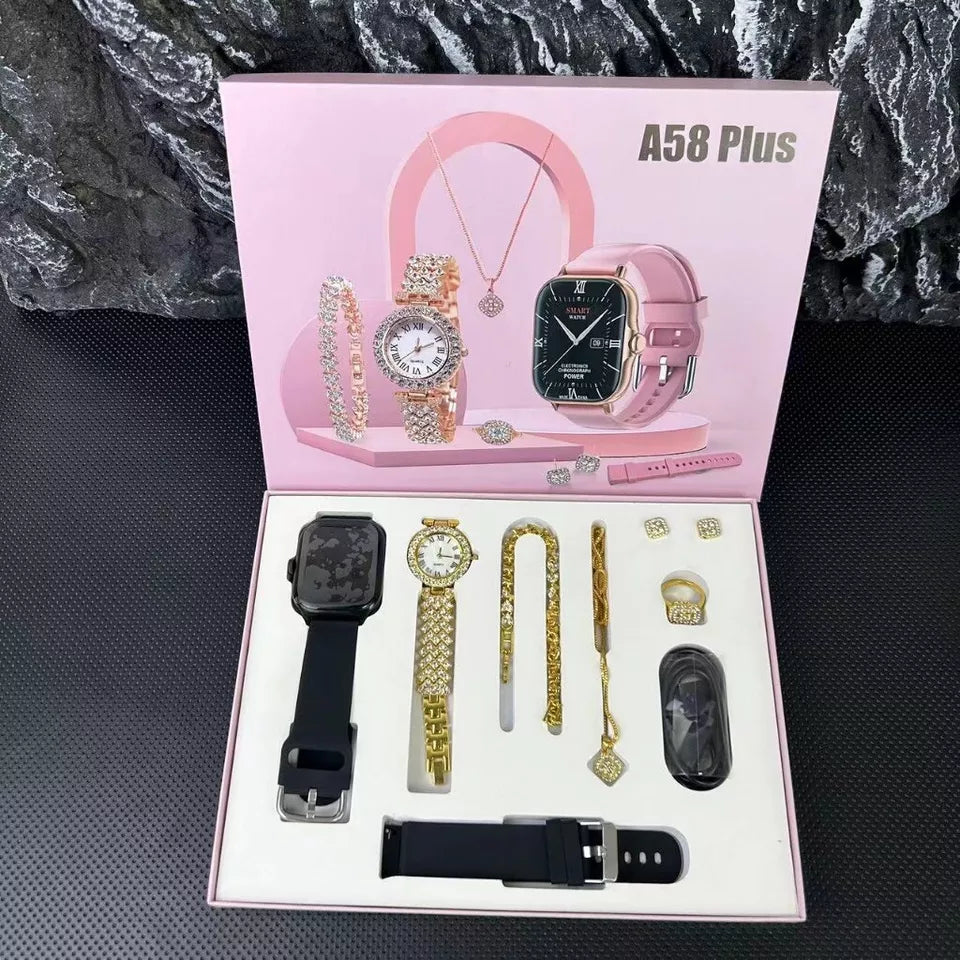 A58 XIAOMI Smart Watch Women’s watch 6 IN 1 With Jewelery set